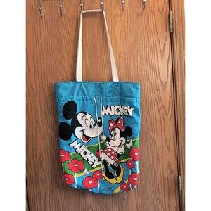 Vintage Disney Mickey Mouse Padded Toggle Tote Bag  - COBRA Used 15" x 19"
